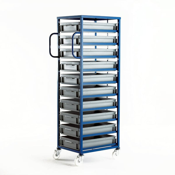 10 Tray Storage Rack with Wheels – Heavy-Duty For Meal Worms