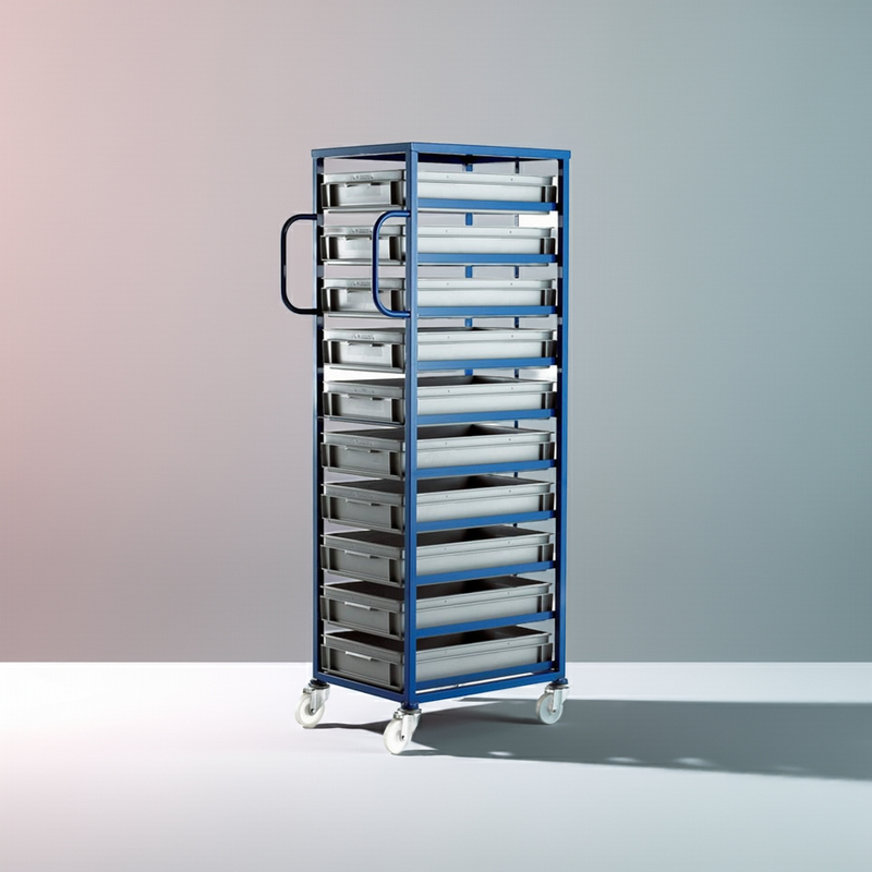10 Tray Storage Rack with Wheels – Heavy-Duty For Meal Worms