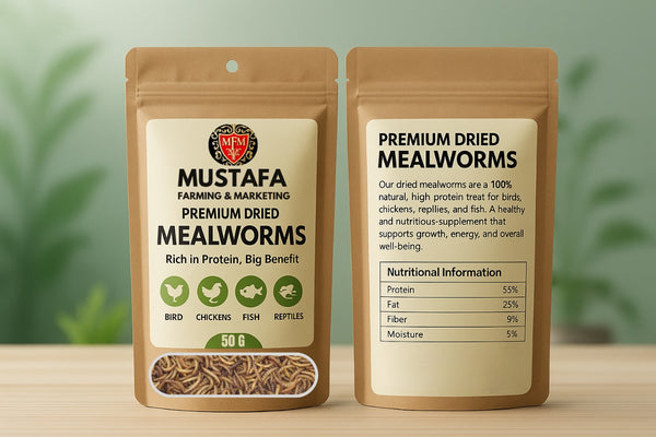 Premium Dried Mealworms 50G – High Protein Feed for Birds, Fish & Reptiles